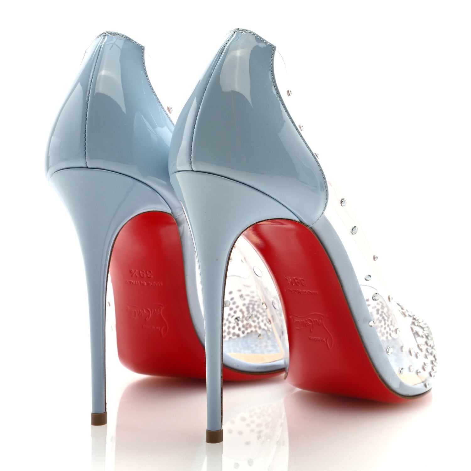Christian Louboutin PVC Patent Degrastrass 100 Pumps 39.5 Sky 5 of 8