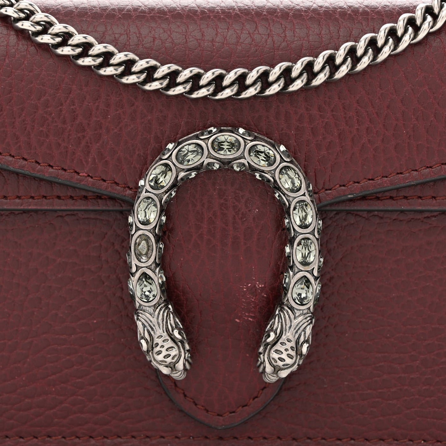 Dollar Calfskin Crystal Super Mini Dionysus Shoulder Bag Vintage Bordeaux Black Diamond