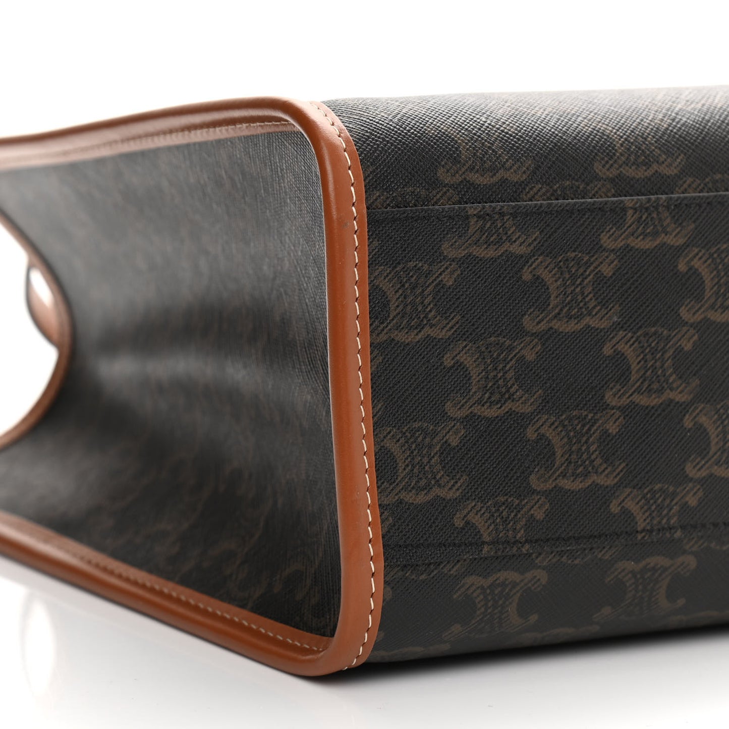 Triomphe Canvas Calfskin Mini Horizontal Cabas Tan