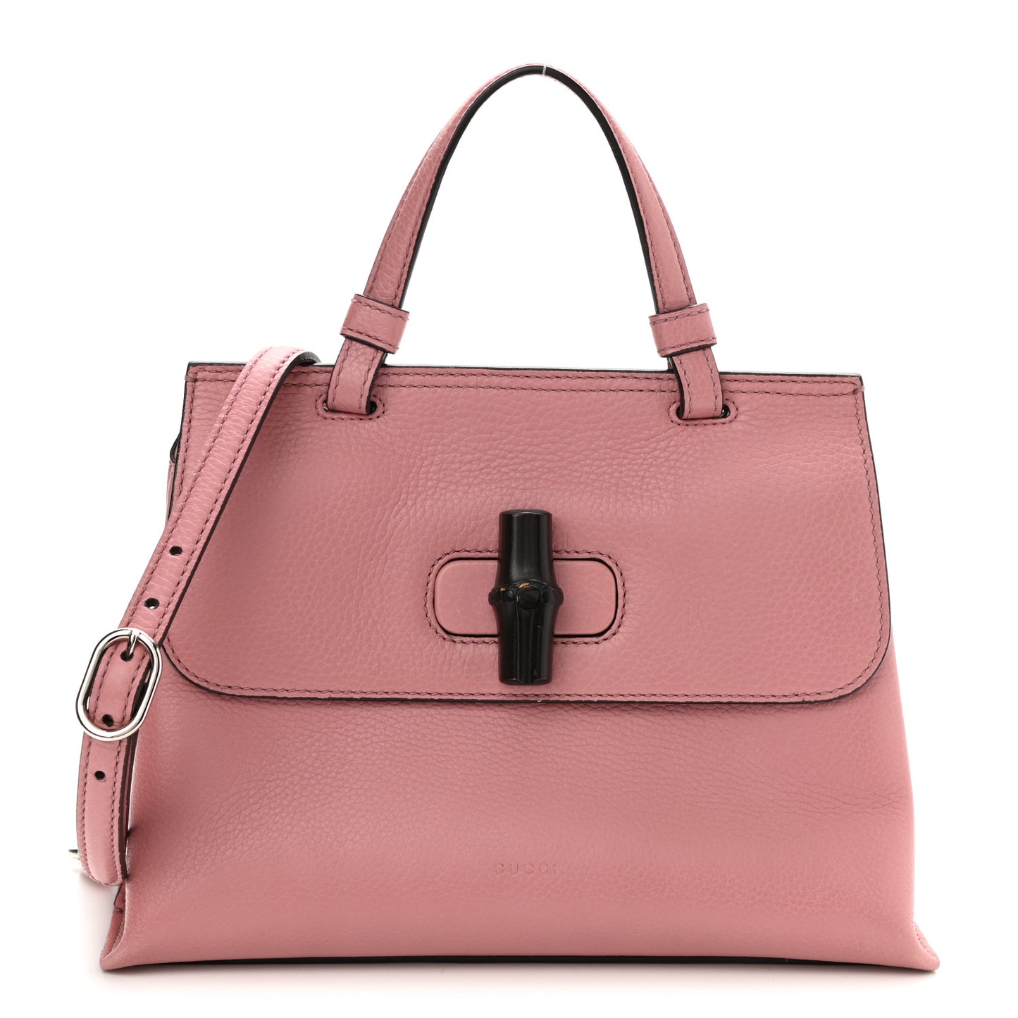 Cellarius Calfskin Small Bamboo Daily Top Handle Bag Carmine Rose