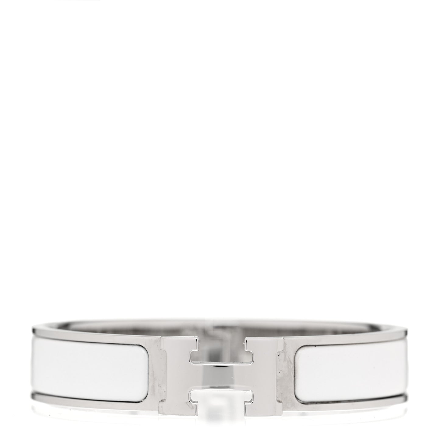 Enamel Narrow Clic Clac H Bracelet PM White
