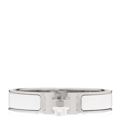 Hermes Enamel Narrow Clic Clac H Bracelet PM White 1 of 5
