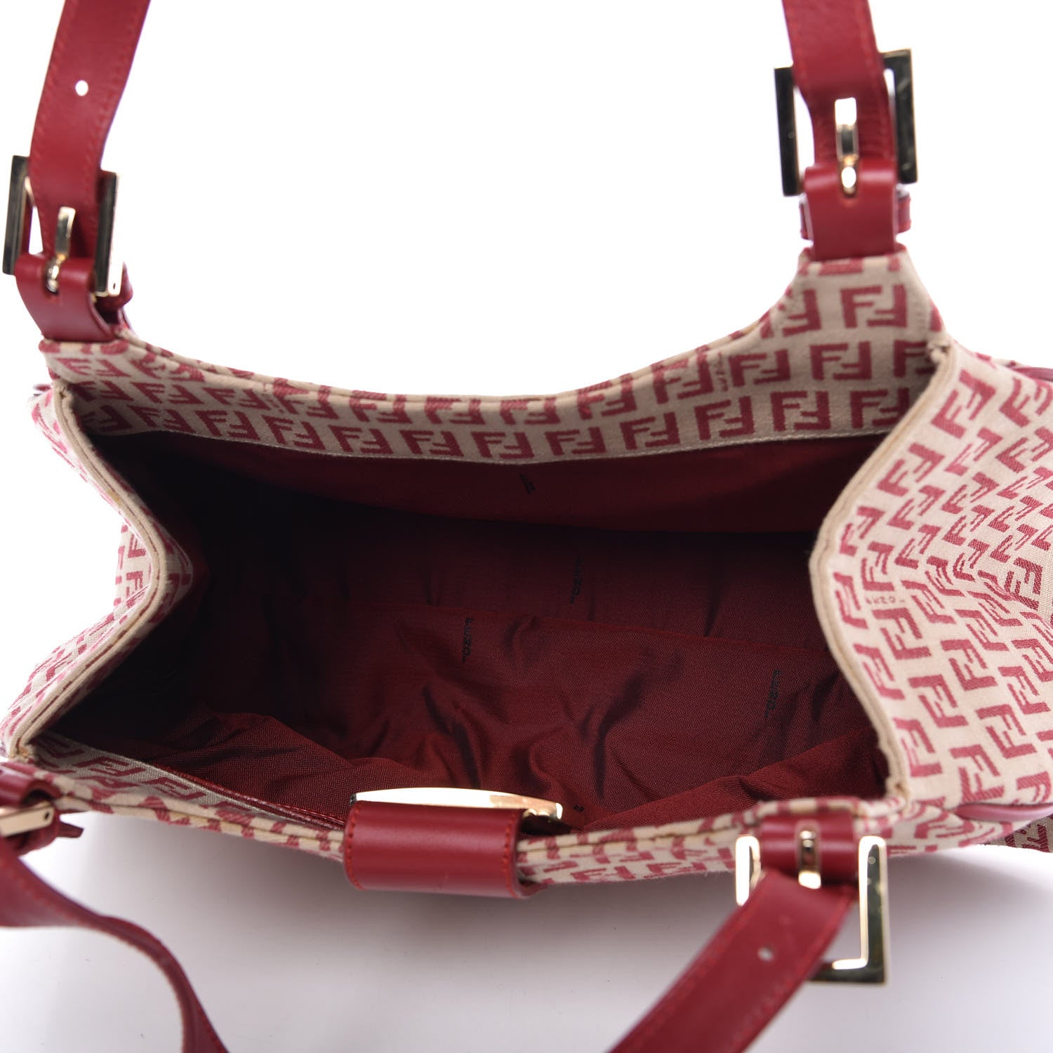 Fendi Zucchino Shoulder Bag Red 5 of 9