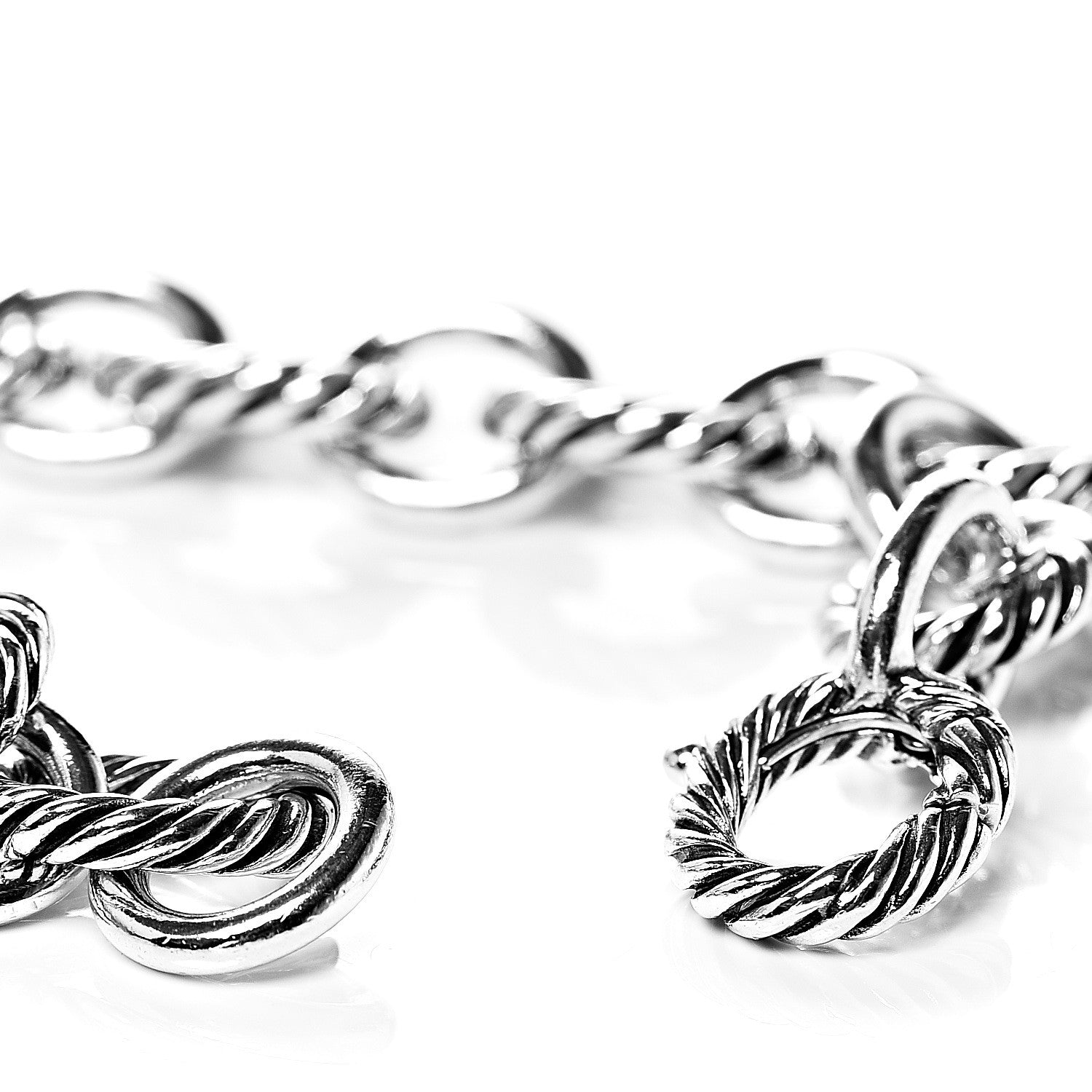 David Yurman Sterling Silver 12mm Large Oval Link Bracelet 4 of 5