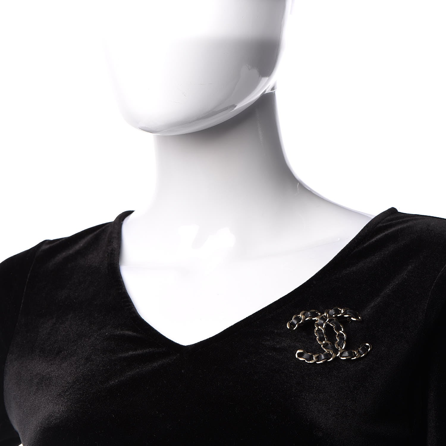 Chanel Lambskin Chain CC Brooch Black Gold 2 of 5