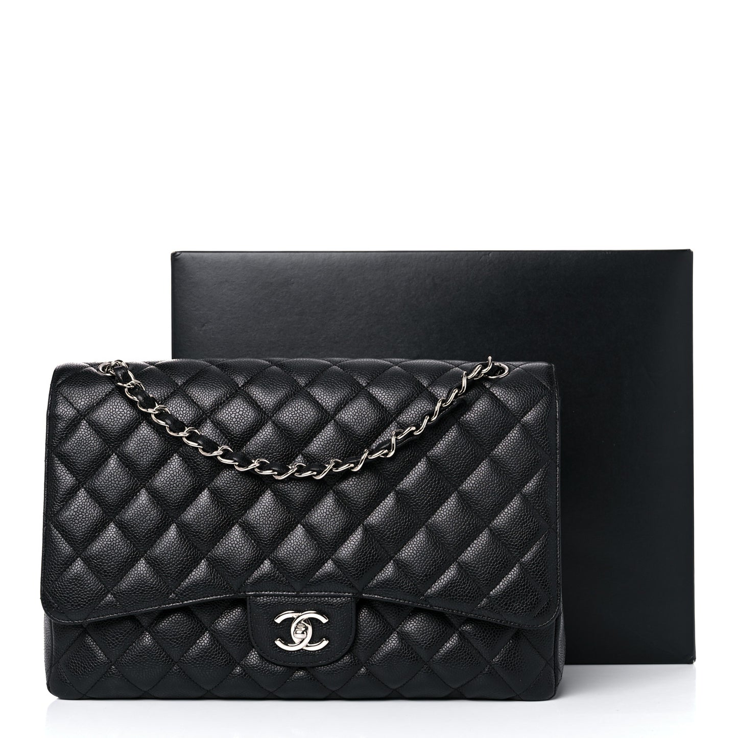 Caviar Quilted Maxi Single Flap Black