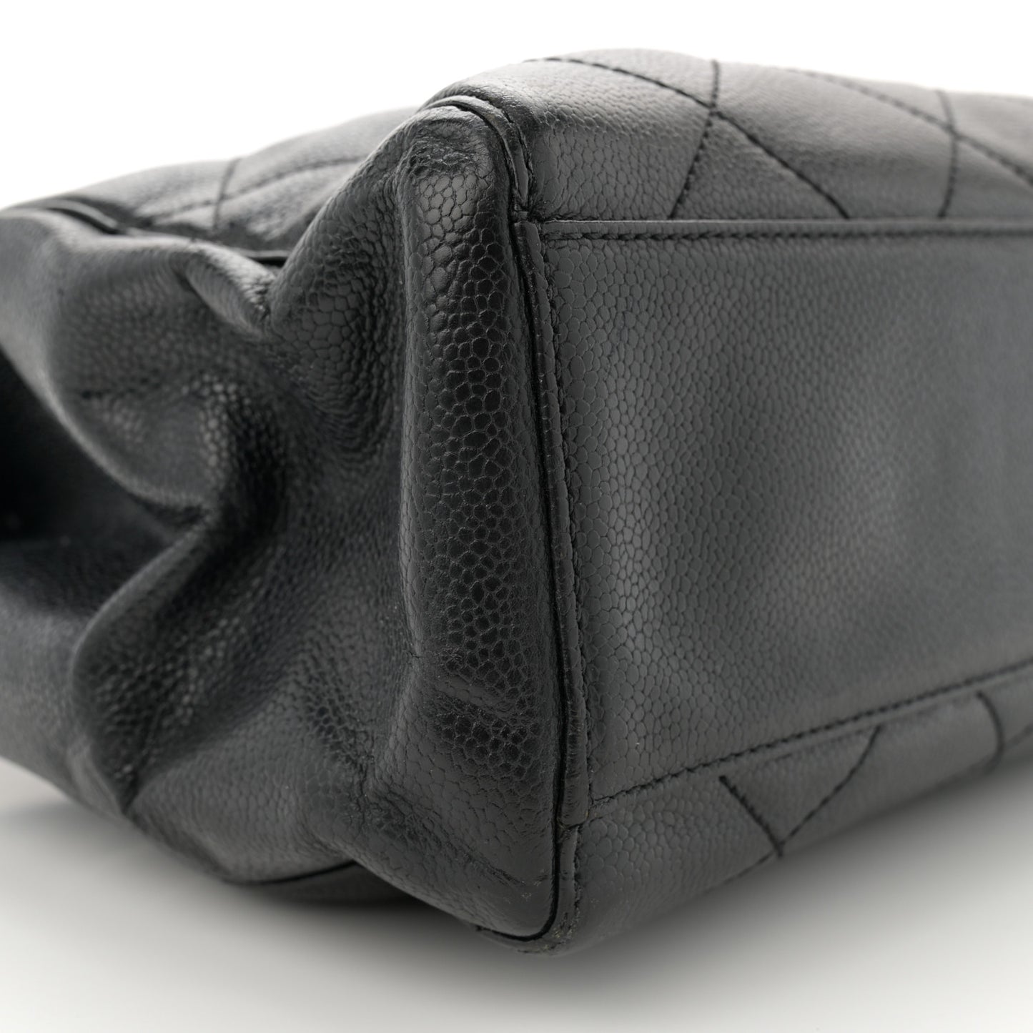 Caviar Quilted Flap Shoulder Bag Black