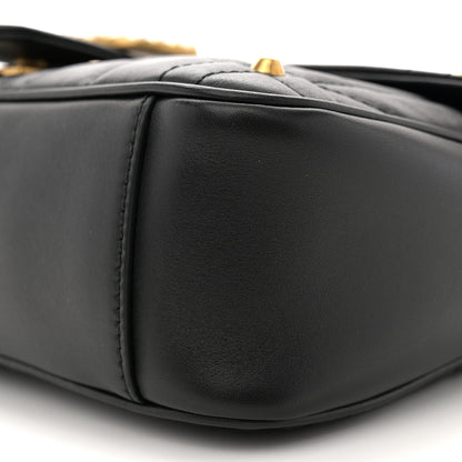 Gucci Calfskin Matelasse Studded Small Pearly GG Marmont Shoulder Bag Black 11 of 11