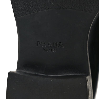 Prada Spazzolato Metal Triangle Logo 50mm Loafers 35.5 Black 6 of 10