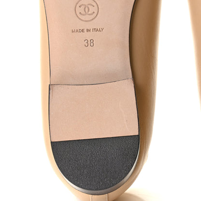 Chanel Lambskin Cap Toe Ballerina Flats 38 Beige Black 11 of 12