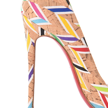 Christian Louboutin Cork Chevron Print So Kate 120 Pumps 35.5 Multicolor 13 of 14