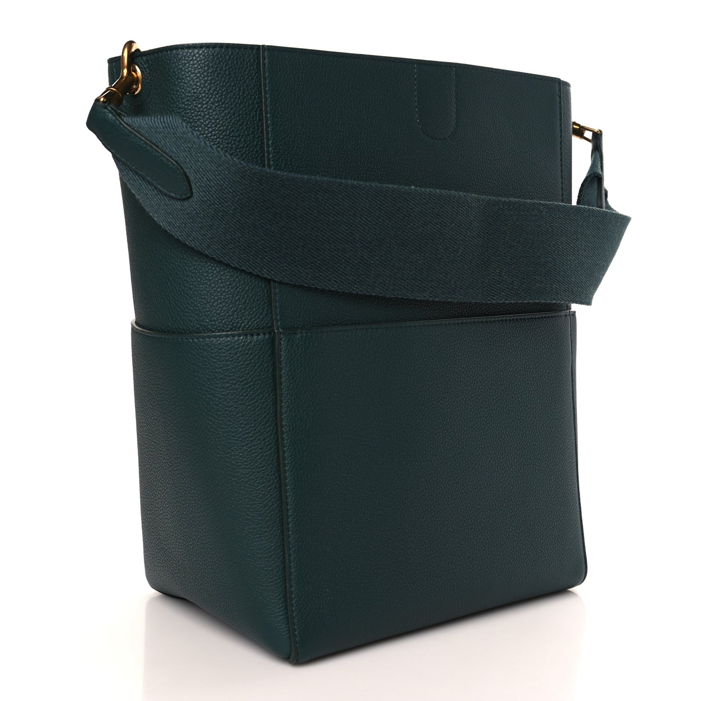 Soft Grained Calfskin Sangle Bucket Bag Amazone