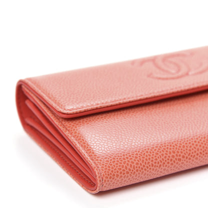 Chanel Caviar Timeless CC Large Gusset Flap Wallet Orange 8 of 11