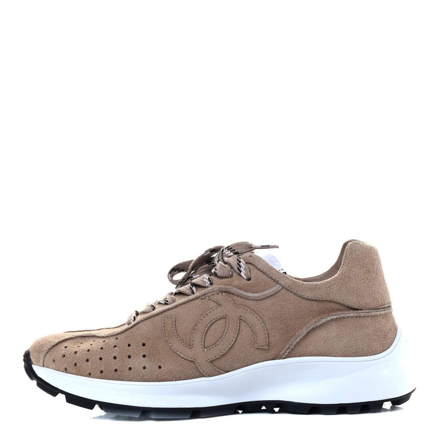 Suede Goatskin CC Sneakers 38 Dark Beige
