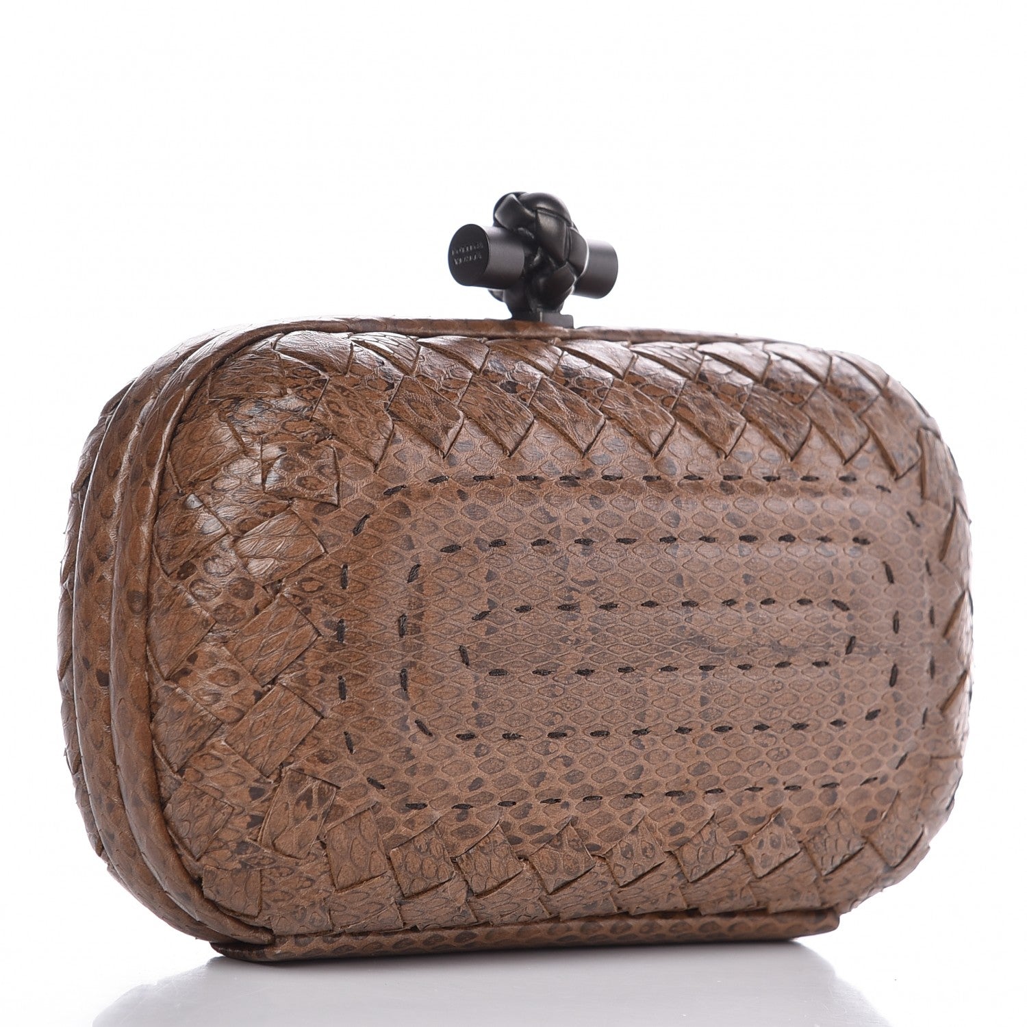Bottega Veneta Karung Intrecciato Knot Clutch Cigar 3 of 6