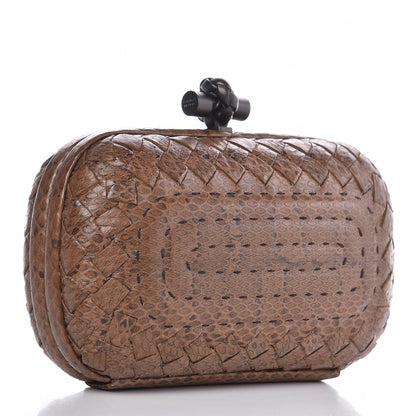 Bottega Veneta Karung Intrecciato Knot Clutch Cigar 3 of 6