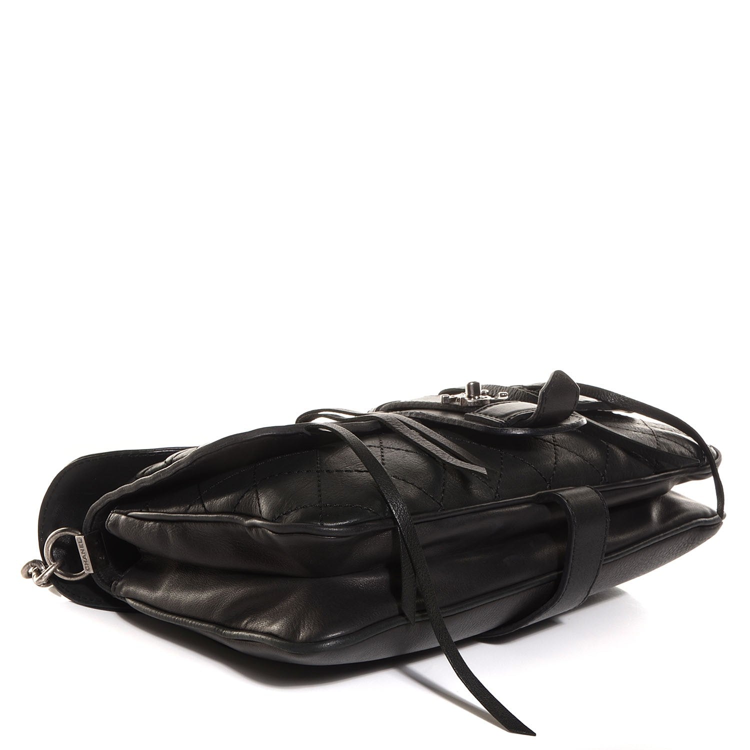 Chanel Calfskin Quilted Large Ride My Bag Messenger Black 5 of 8