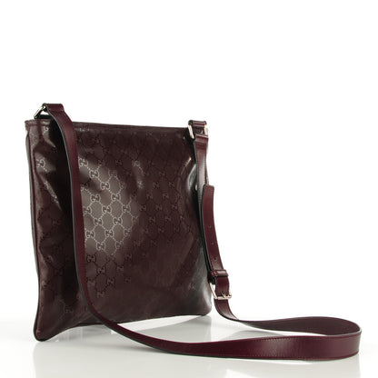 Gucci Imprime Monogram Medium Flat Messenger Bag Bordeaux 2 of 12