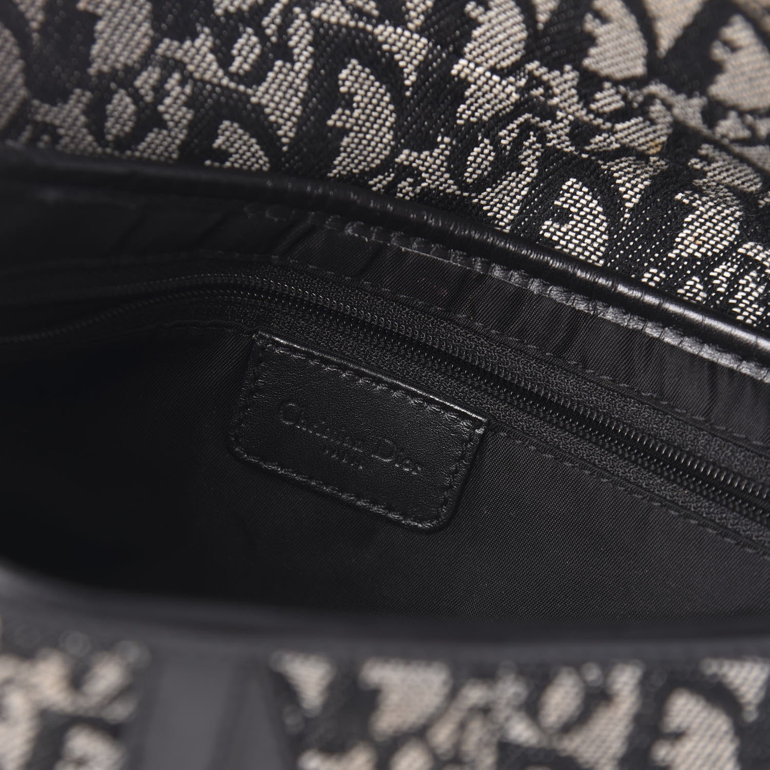 Christian Dior Monogram Saddle Bag Black 9 of 12