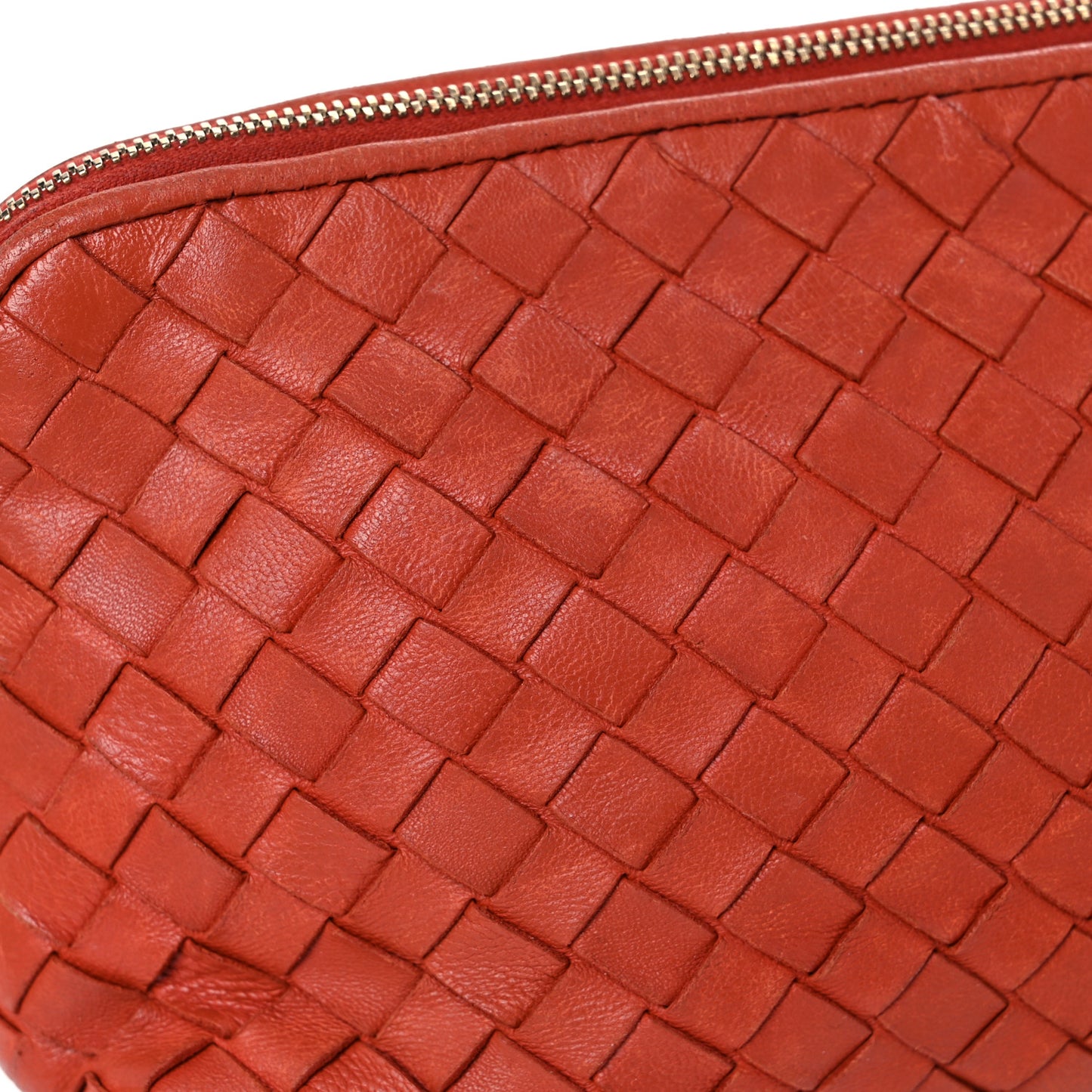 Nappa Intrecciato Cosmetic Case Red