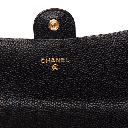 Chanel Caviar Quilted Large Gusset Flap Wallet Black 6 of 9