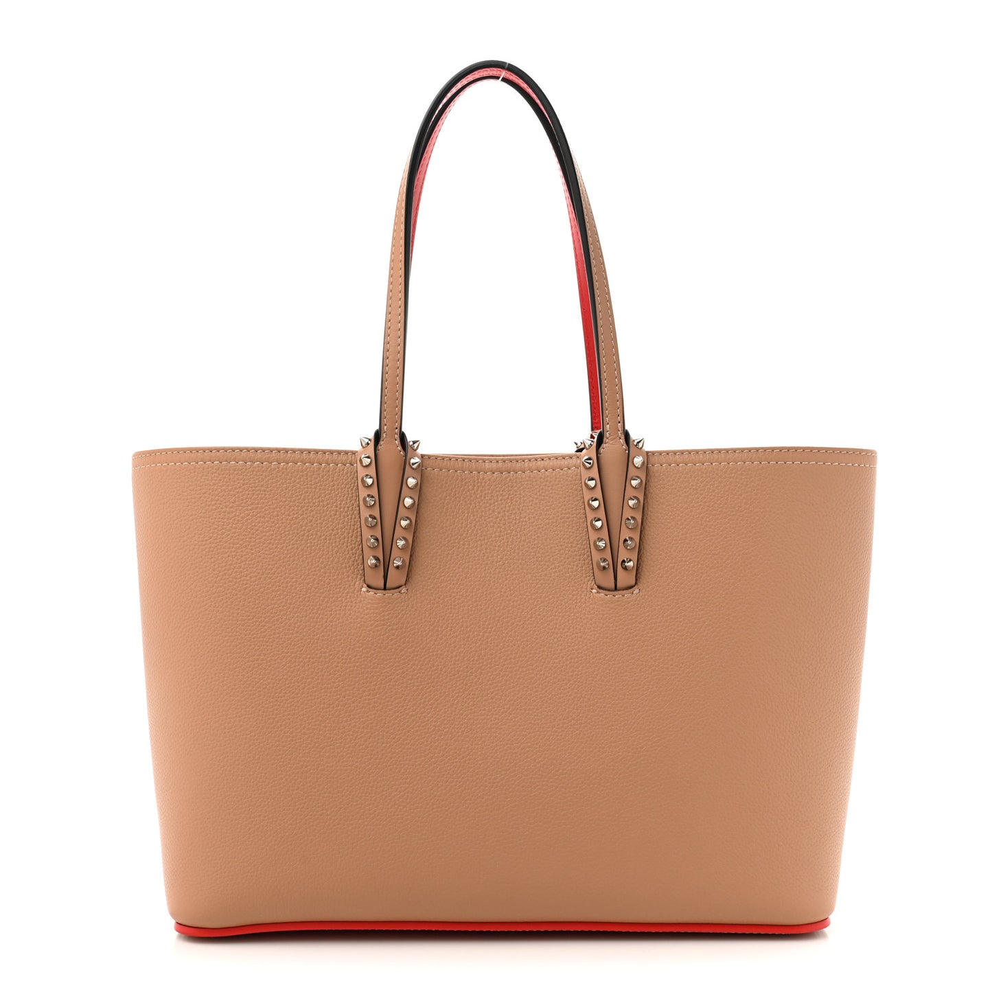 Calfskin Empire Spikes Small East West Cabata Tote Nude