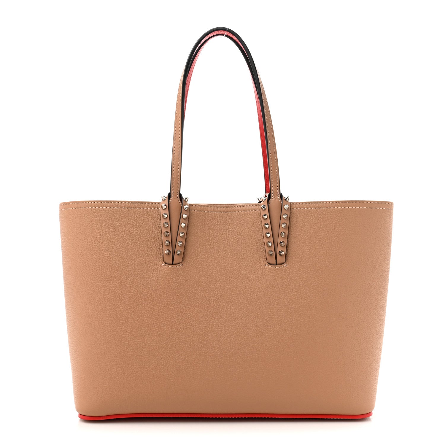 Christian Louboutin Calfskin Empire Spikes Small East West Cabata Tote Nude 1 of 15