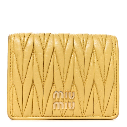 Miu Miu Nappa Matelasse Bi-Fold Compact Wallet Sole 1 of 7