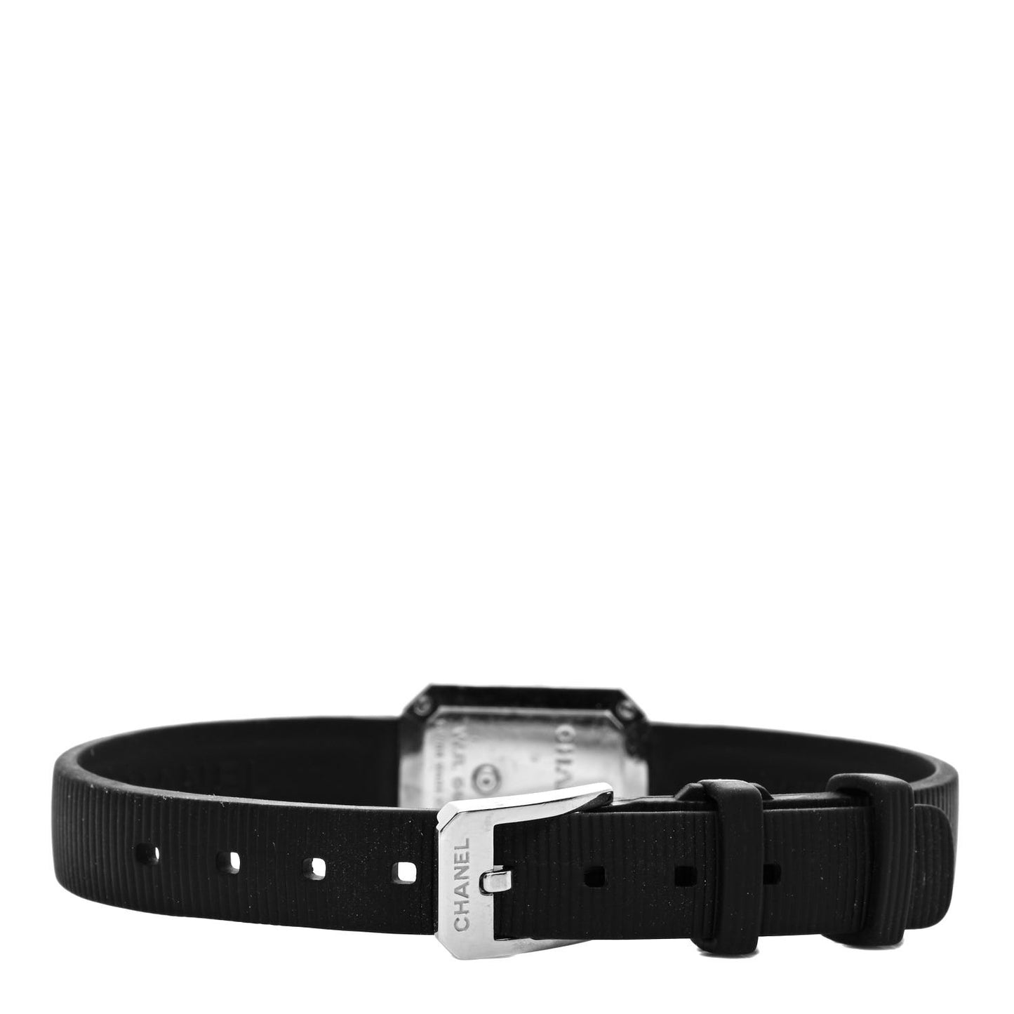 Stainless Steel Rubber Diamond Bezel 16mm Premiere Quartz Watch Black