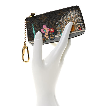 Louis Vuitton Monogram 2022 Christmas Animation Paris Key Pouch Pink 2 of 7