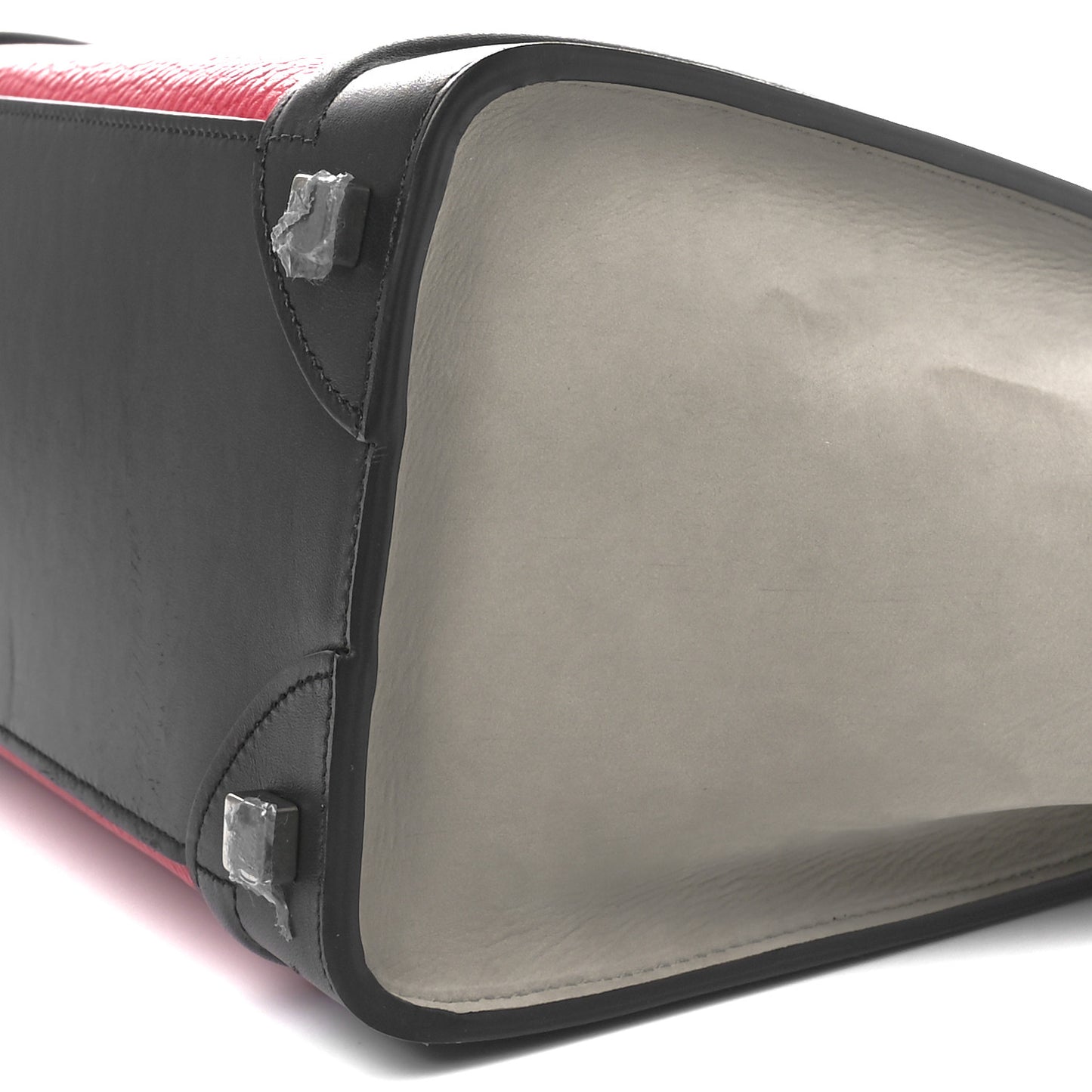 Smooth Drummed Calfskin Micro Tri-Color Luggage Dark Pink