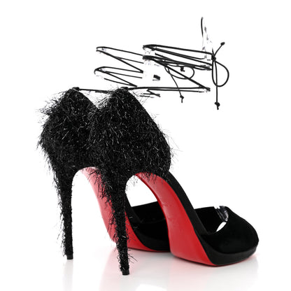 Christian Louboutin Yeti Lurex Tinsel Tina Frou 120 Pumps 39.5 Black 4 of 15