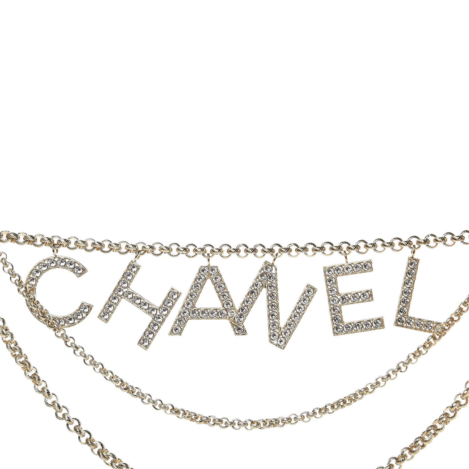 Chanel Metal Crystal 90's Icon Logo Chain Belt Gold 3 of 5