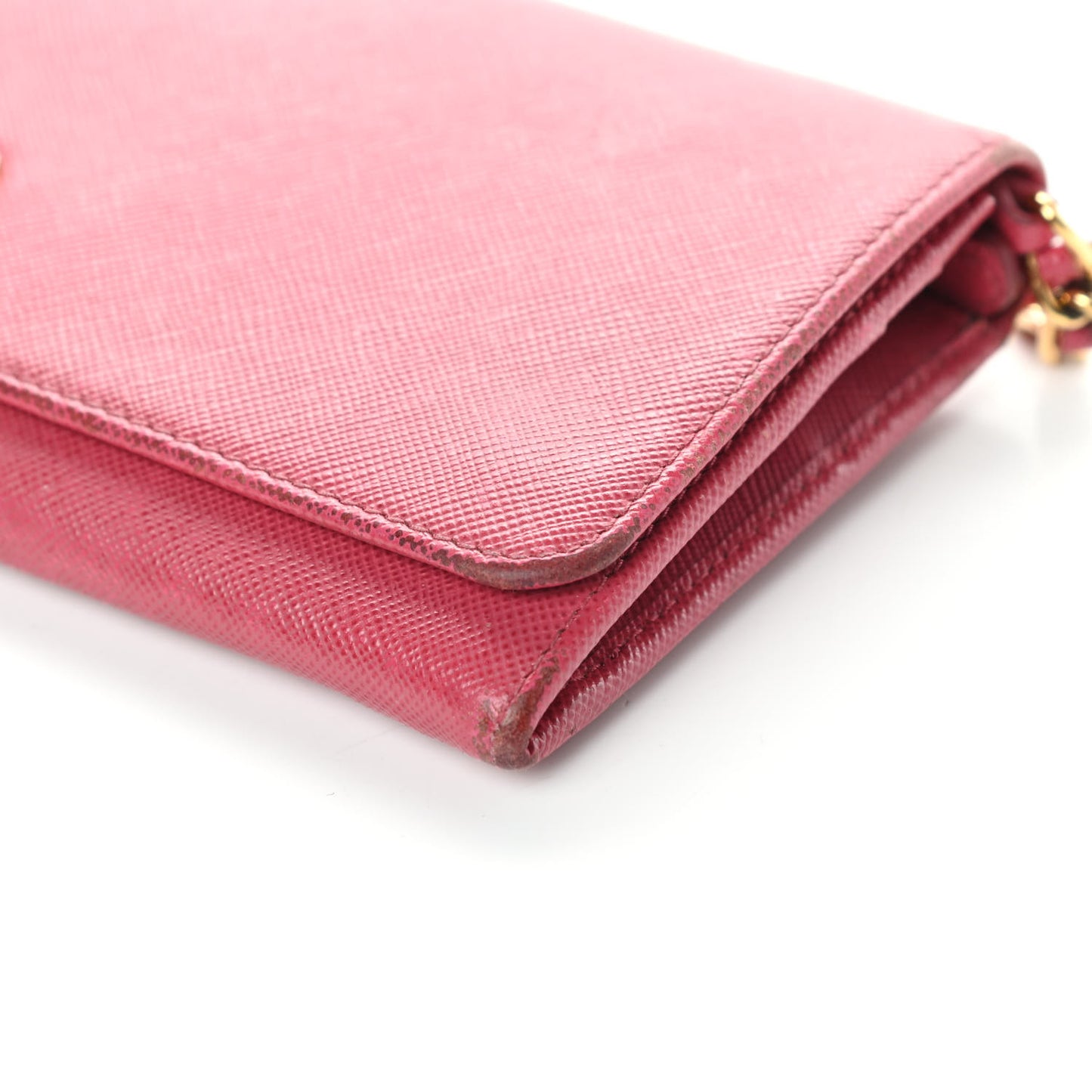 Saffiano Metal Oro Chain Wallet Peonia