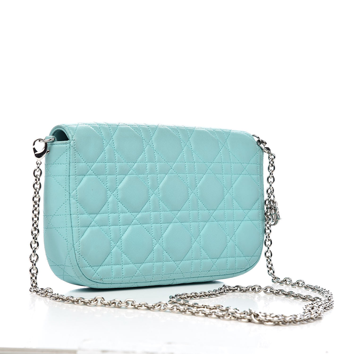 Christian Dior Lambskin Cannage Miss Dior Promenade Pouch Turquoise 3 of 11