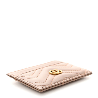Gucci Calfskin Matelasse GG Marmont Card Holder Porcelain Rose 4 of 7