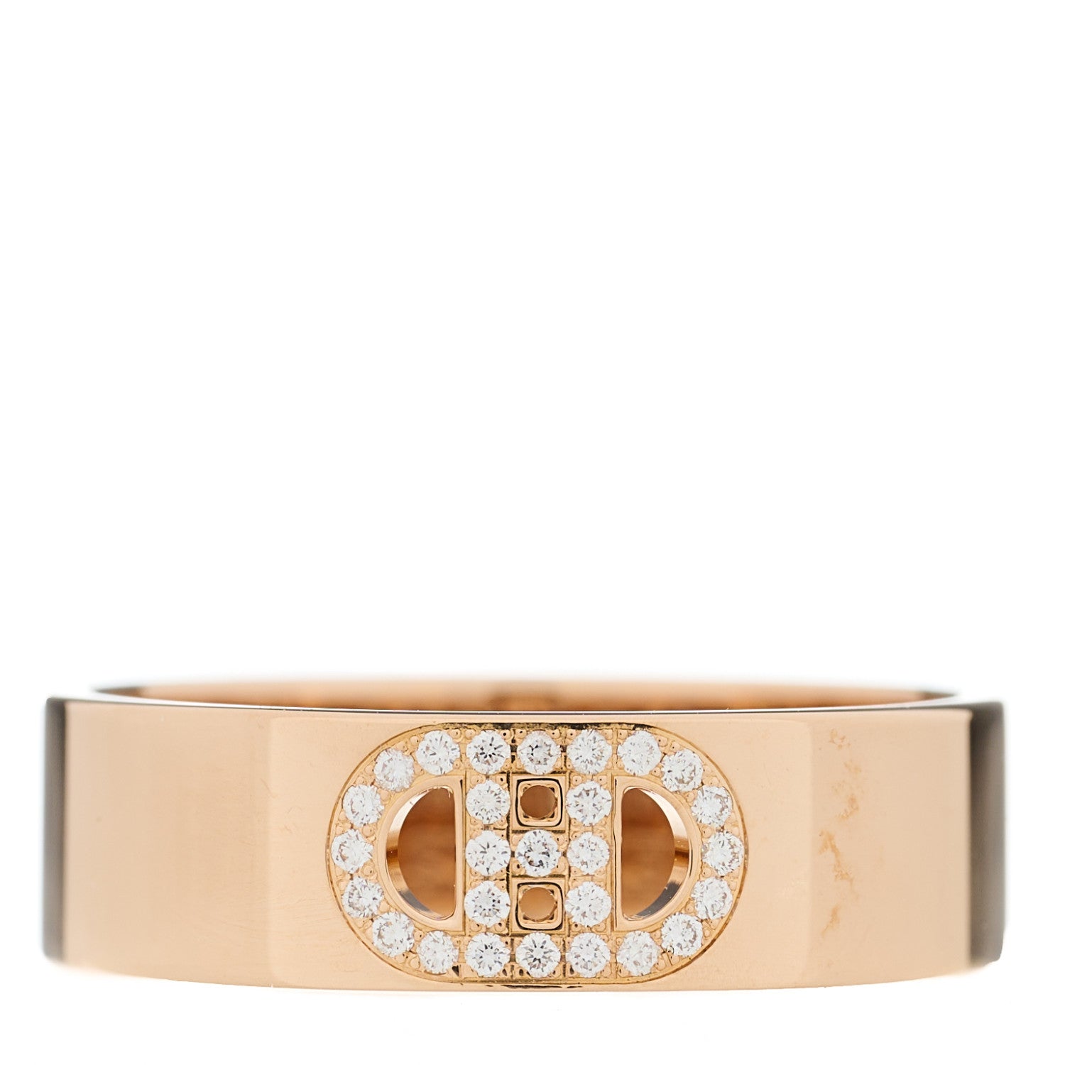 Hermes 18K Rose Gold Diamond PM H D'Ancre Ring 54 7 1 of 5