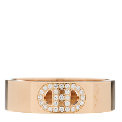 Hermes 18K Rose Gold Diamond PM H D'Ancre Ring 54 7 1 of 5