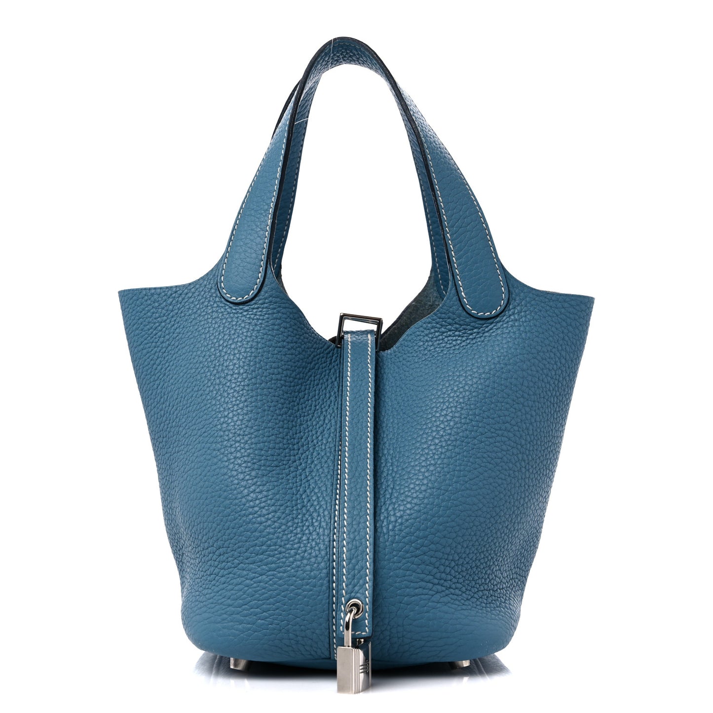 Taurillon Clemence Picotin Lock 18 PM Blue Jean