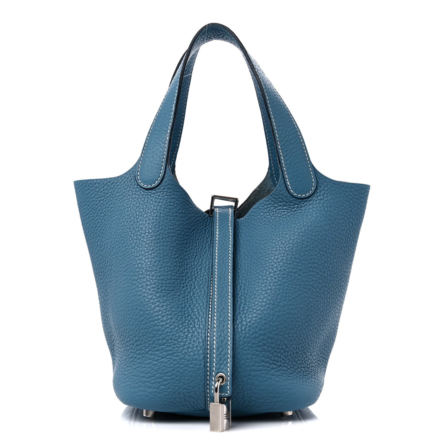Hermes Taurillon Clemence Picotin Lock 18 PM Blue Jean 1 of 12