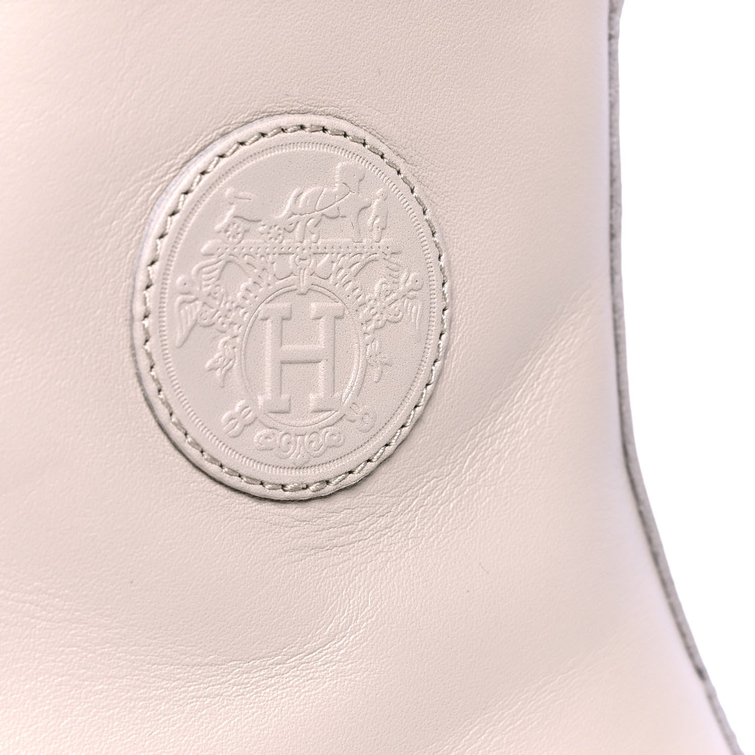 Hermes Calfskin Bridge Ankle Boots 40 Beige Grege 5 of 5