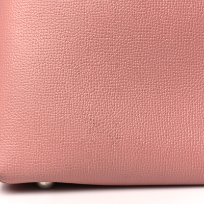 Burberry Grainy Calfskin House Check Small Banner Tote Dusty Rose 11 of 14