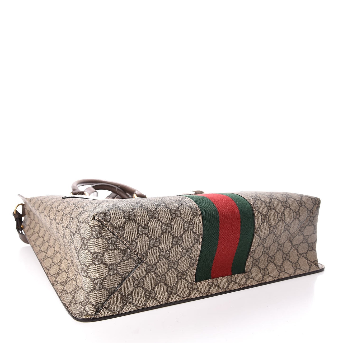 GG Supreme Monogram Web Animalier Bee Vertical Tote Brown