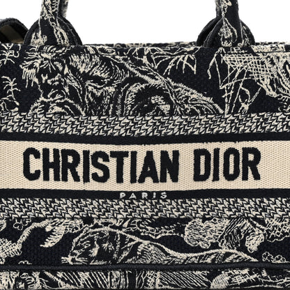 Christian Dior Canvas Embroidered Toile De Jouy Reverse Mini Book Tote With Strap Blue Multicolor 8 of 10