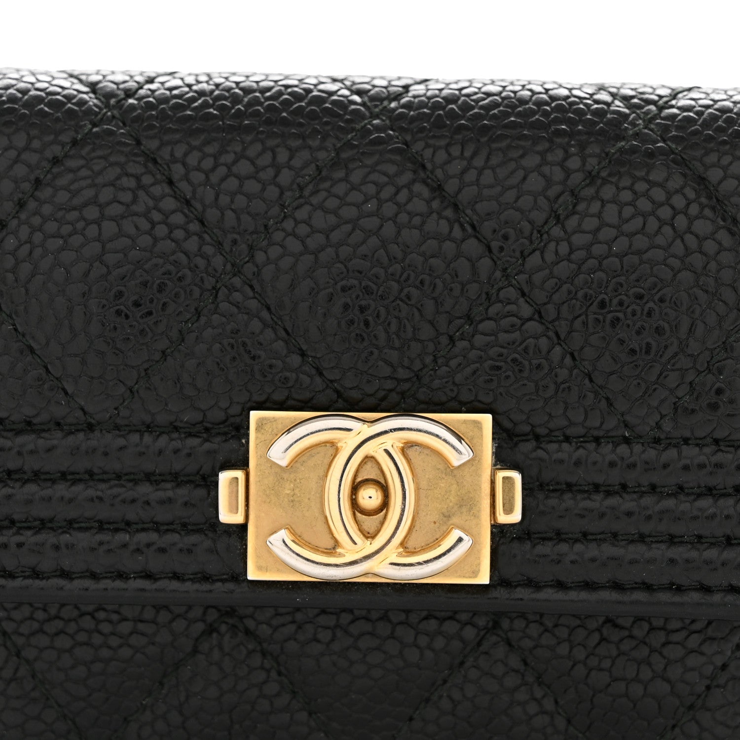 Chanel Caviar Quilted Boy Flap Card Holder Black 9 of 10