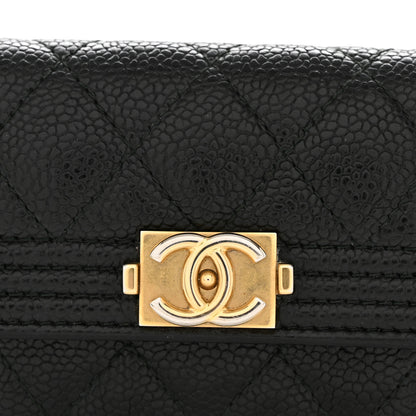 Chanel Caviar Quilted Boy Flap Card Holder Black 9 of 10
