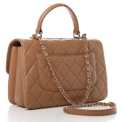 Chanel Lambskin Quilted Medium Trendy CC Flap Dual Handle Bag Light Brown 4 of 12