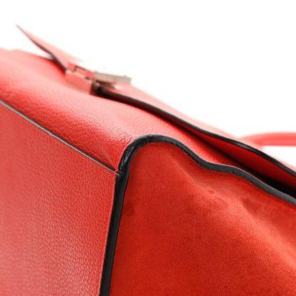 Celine Drummed Calfskin Suede Large Trapeze Vermillion 9 of 17