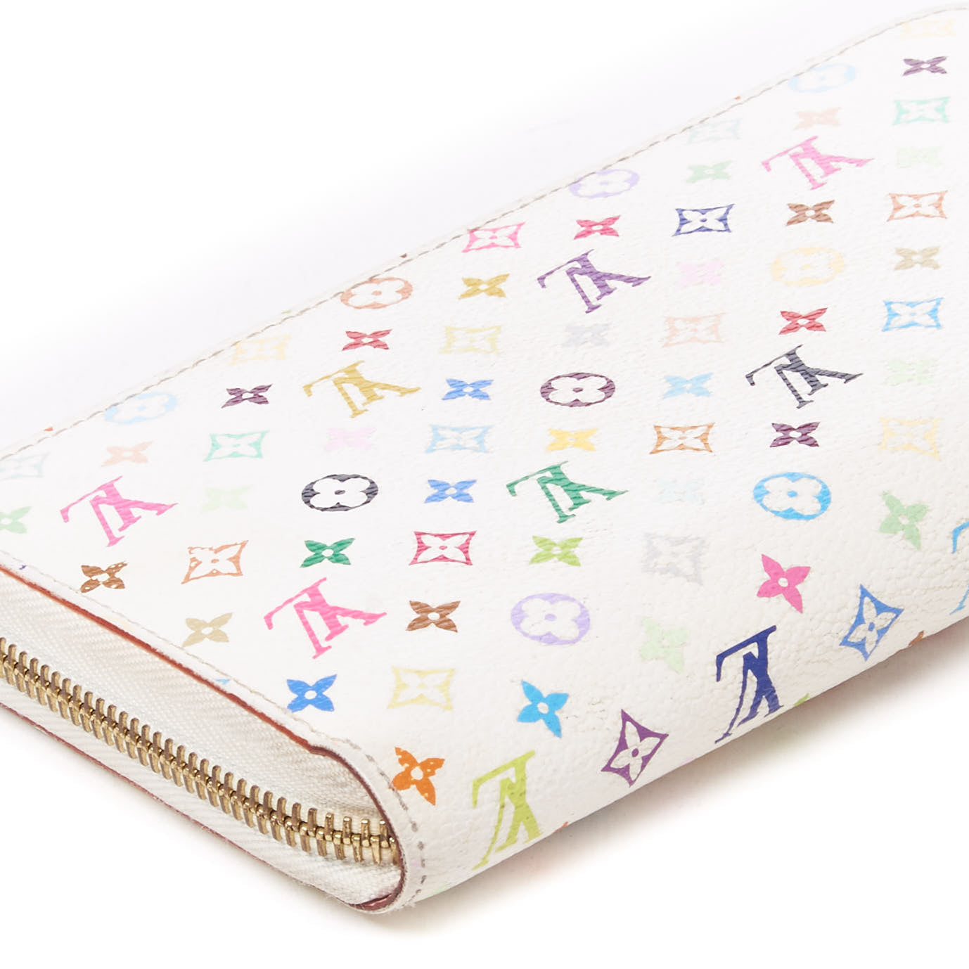 Louis Vuitton Monogram Multicolor Zippy Wallet White Litchi 5 of 9