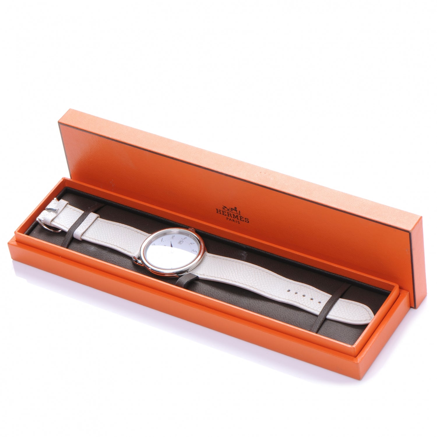 Hermes Stainless Steel Epsom 38mm Arceau Quartz Watch Blanc 7 of 7